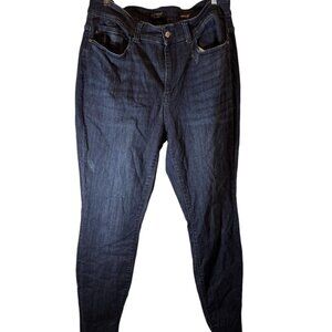 Judy Blue Jeans Women's Skinny Fit Mid-rise Distressed Raw Hem Dark Wash